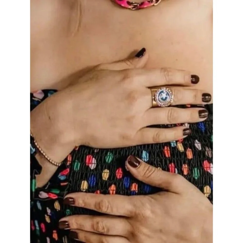 TOVA ring TOVA jewelry STAR MOON Karolyn Celestial ring NEW in bag crystals adju